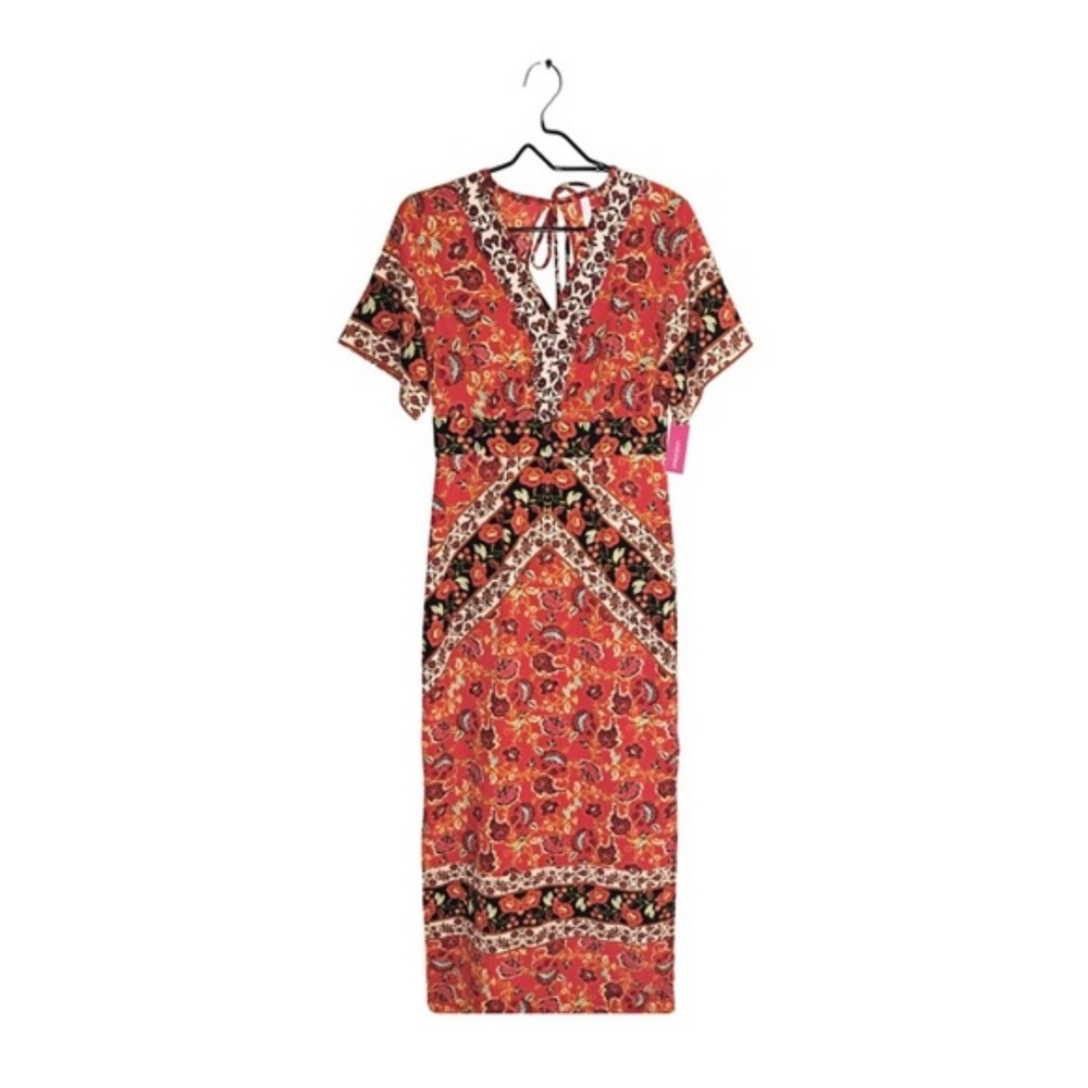 Xhilaration Red Floral Boho Maxi Dress